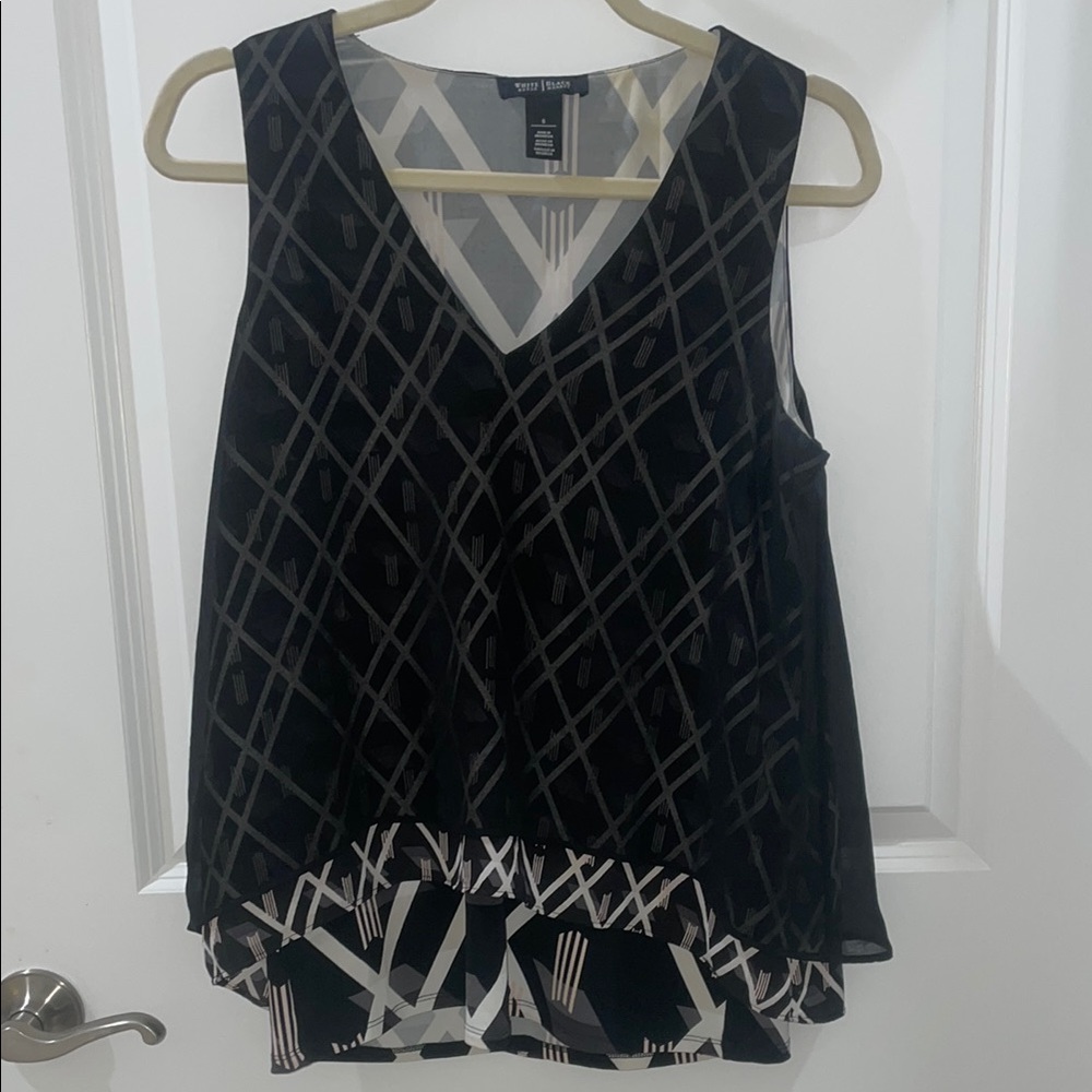 Stylish Black Geometric Women's Top